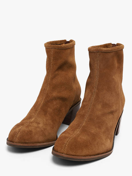 Bottines à Talon En Cuir Mam'zelle Marron women CSIUY53 vue secondaire 1