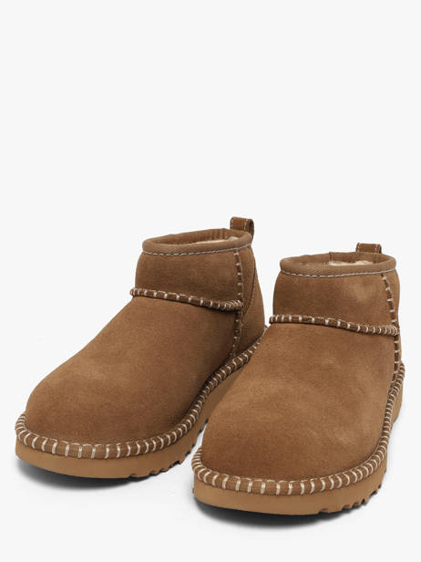 Bottines En Cuir Ugg Beige women 1180626 vue secondaire 1