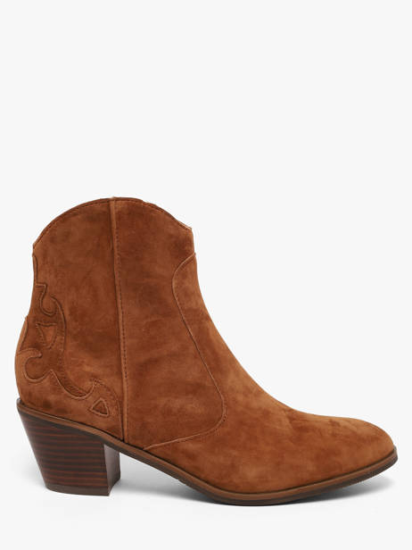 Bottines à Talon En Cuir Mam'zelle Marron women CSGGF41