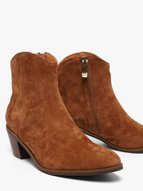 Bottines à Talon En Cuir Mam'zelle Marron women CSGGF41 vue secondaire 1