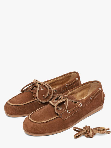 Chaussures Bateau En Cuir Pavement Marron women 24128347