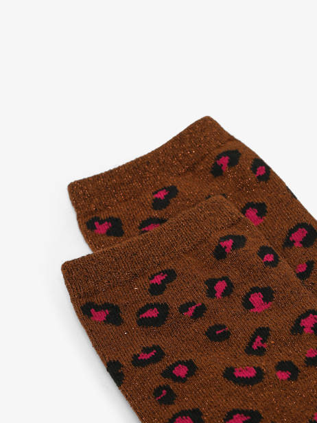 Chaussettes Leopard Festival Pieces Marron socks women 17167038 vue secondaire 1