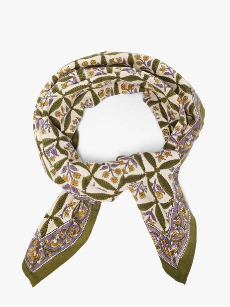 Grand Foulard Zénon 100x100 Byzantine Vert foulard ZEN