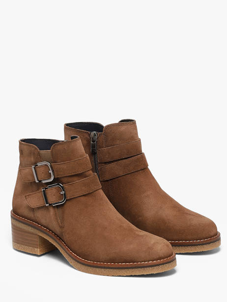 Bottines à Talon En Cuir Dorking Beige women CA vue secondaire 1