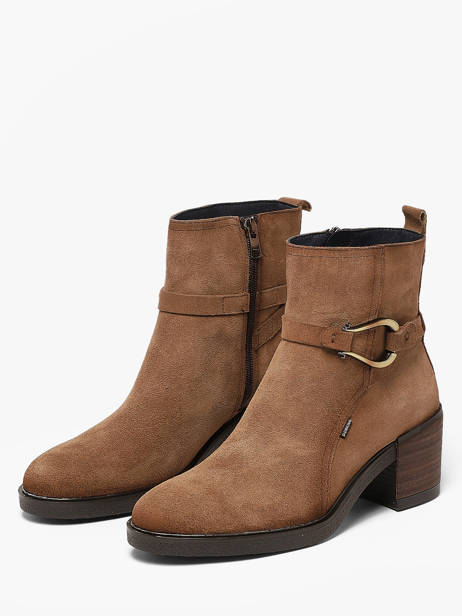 Bottines à Talon En Cuir Dorking Beige women CA vue secondaire 1