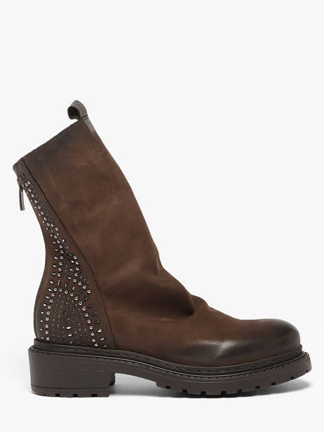 Bottines En Cuir Metisse Marron women MA1024