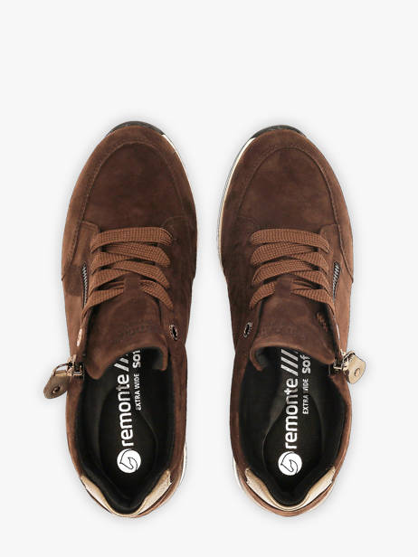 Sneakers Semelle Compensée En Cuir Remonte Marron women 25 vue secondaire 3