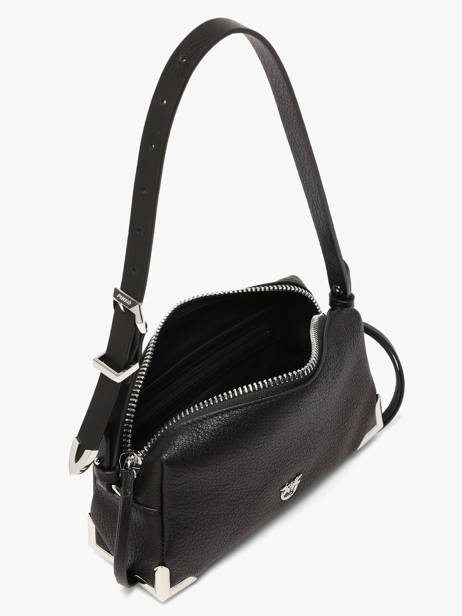 Sac Bandoulière Mini Bauletto Cuir Pinko Noir love bag soft 6967A3CX vue secondaire 4