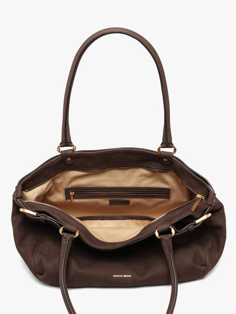 Large Leather Lune Shoulder Bag Nubuck Leather Vanessa bruno Brown lune 3V40921 other view 3
