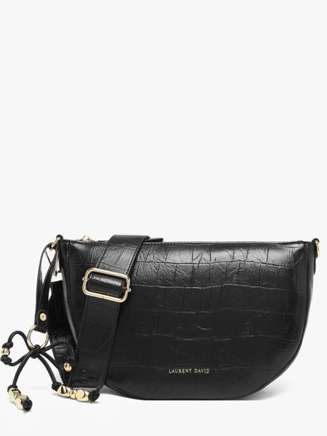 Crossbody Bag Lauren With Croc Effect Laurent david Black ld bags 709