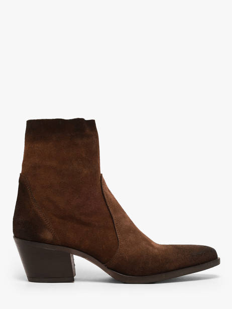 Heeled Boots In Leather Metisse Brown women GA11