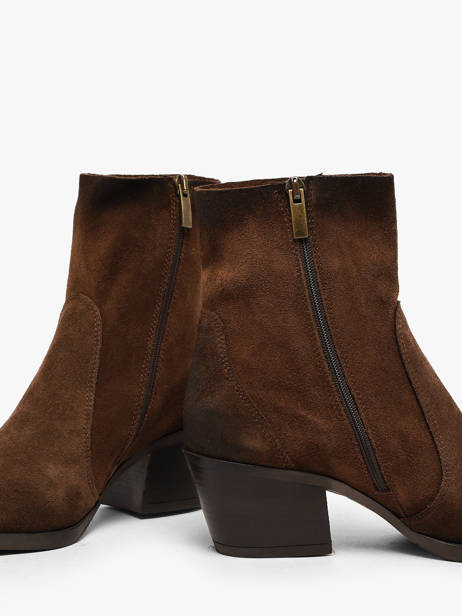 Heeled Boots In Leather Metisse Brown women GA11 other view 2