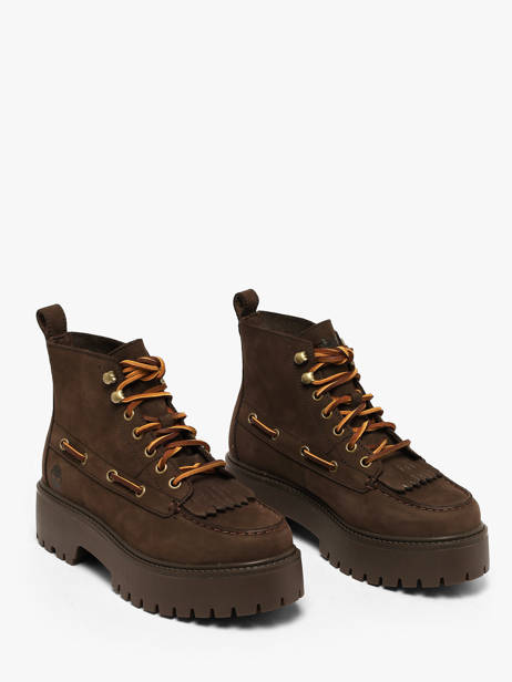 Platform Boots In Leather Timberland Brown women 27YZW071 other view 1