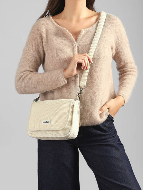 Sac Bandoulière Margault Velours Côtelé Hindbag Beige velours V vue secondaire 1