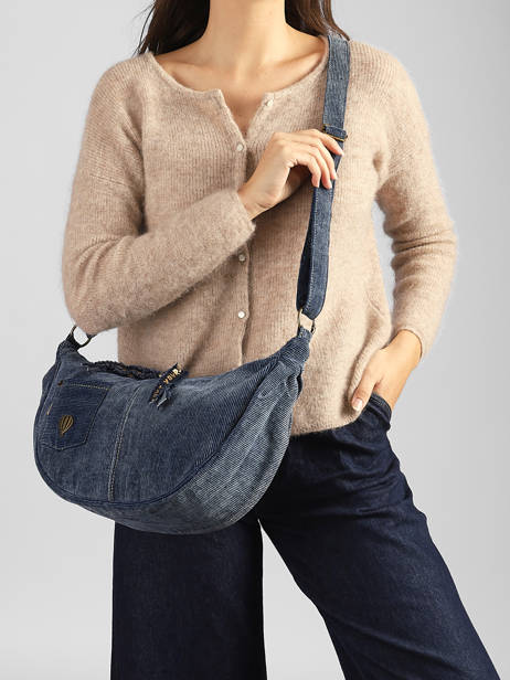 Sac Bandoulière Denim Le voyage en panier Bleu denim AHP339 vue secondaire 1