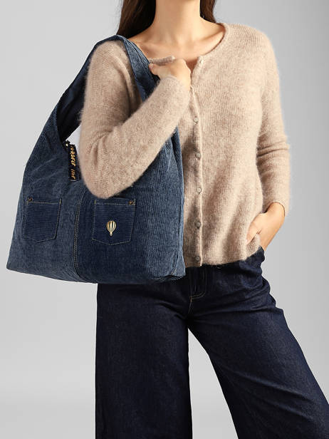Sac Porté épaule Denim Le voyage en panier Bleu denim AHP340 vue secondaire 1