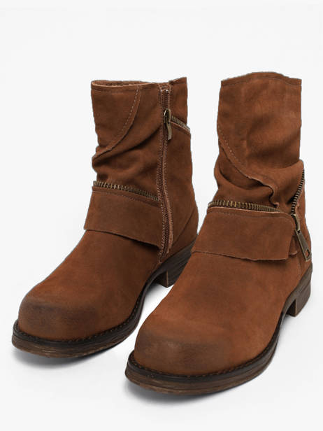 Boots In Leather Mustang Brown women M0042001 other view 1