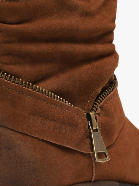 Boots In Leather Mustang Brown women M0042001 other view 2