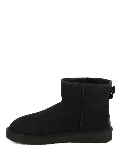 Boots Classic Mini Ii En Cuir Ugg Noir women 1016222 vue secondaire 3