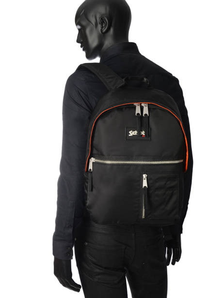 Backpack 1 Compartment Schott Black army 18-62701 other view 3