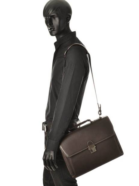 Briefcase 1 Compartment Etrier Brown flandres EFLA01 other view 1