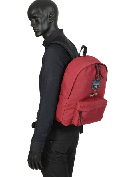 Backpack 1 Compartment Napapijri Red geographic NOYGOS other view 2