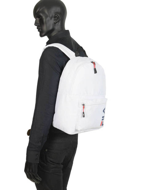 Backpack 1 Compartment Fila White 600d 685005 other view 2