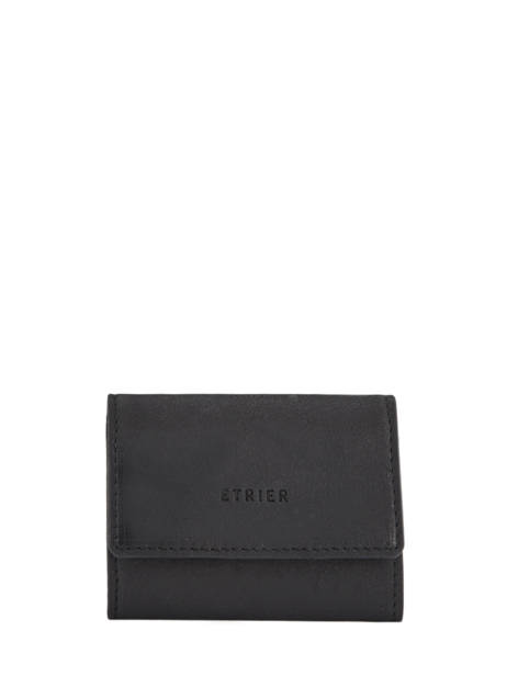 Leather Oil Coin Purse Etrier Black oil EOIL415