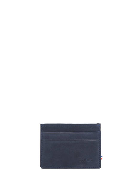 Leather Card Holder Etincelle Nubuck Etrier Blue etincelle nubuck EETN011