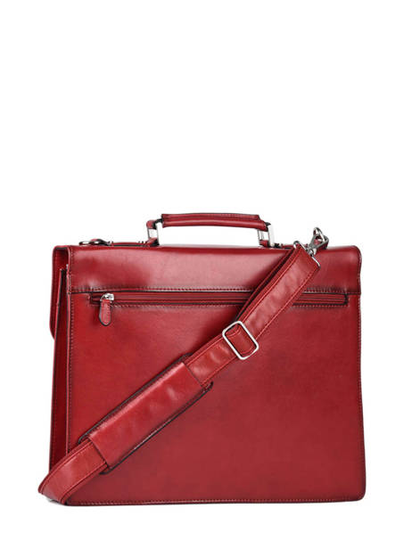 Leather Crosta Briefcase 1 Compartment Etrier Red crosta ECRO03 other view 3