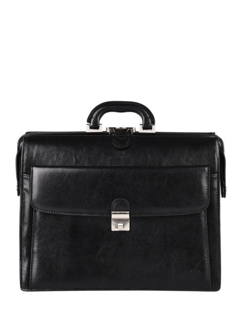 Leather Crosta Briefcase 3 Compartments Etrier Black crosta ECRO04