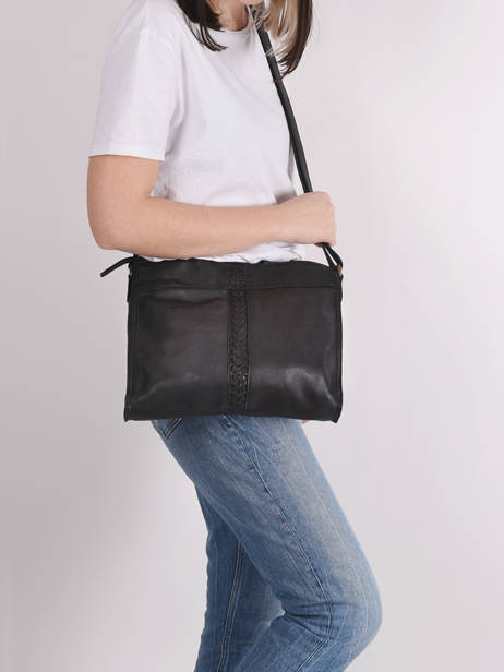 Leather Cow Crossbody Bag Basilic pepper Black cow BCOW38 other view 2