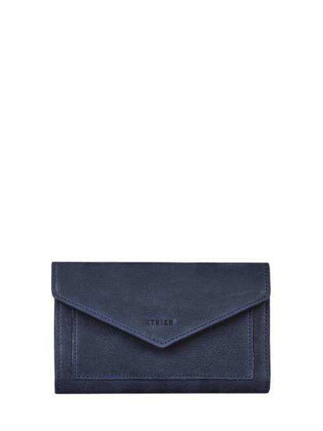 Portefeuille Cuir Etrier Bleu etincelle nubuck EETN701