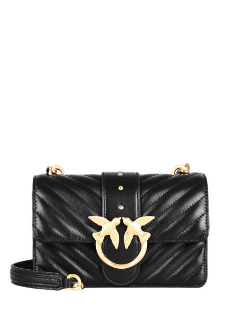 Leather Mini Love Bag Icon Quilt Pinko Black love bag quilt 1P22BW