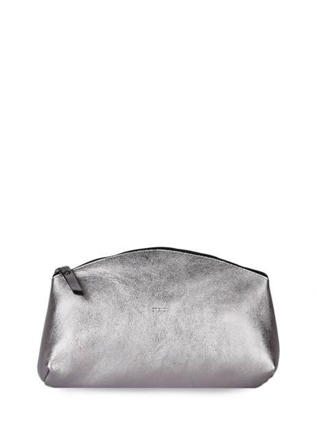 Metallic Leather Etincelle Pouch Etrier Silver etincelle irisee EETI753