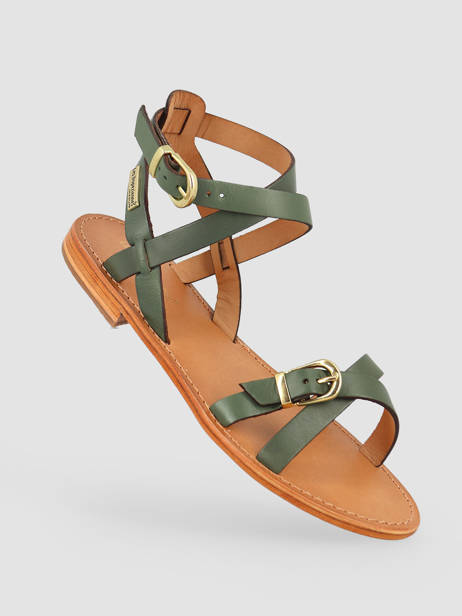 Leather Hepana Sandals Les tropeziennes Green women HEPANA other view 2