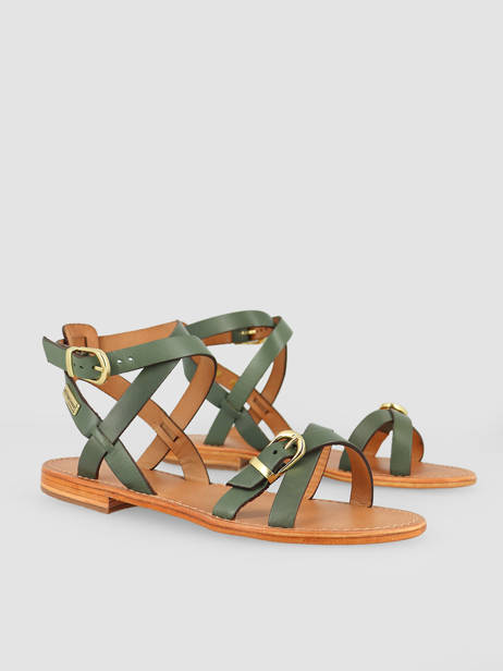 Leather Hepana Sandals Les tropeziennes Green women HEPANA other view 4