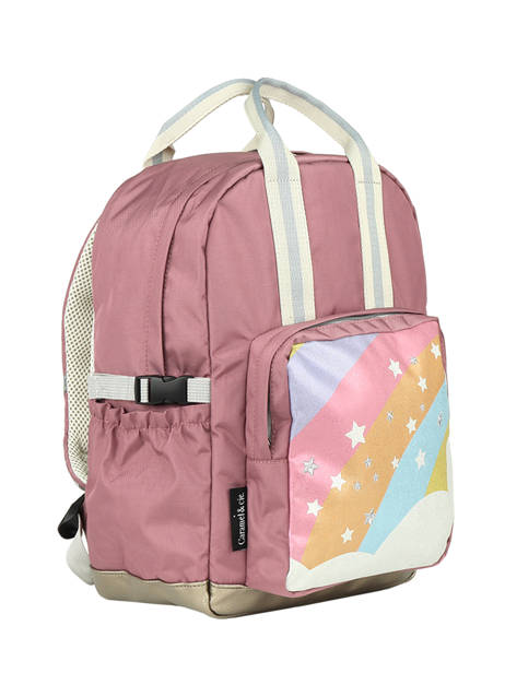 1 Compartment Backpack Caramel et cie Pink boheme FI other view 2