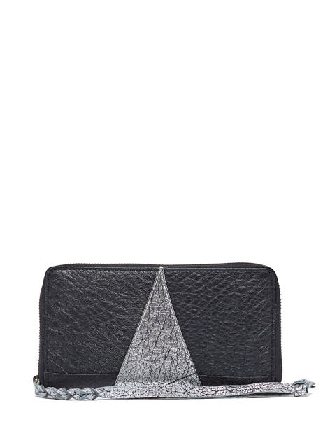 Wallet Leather Paul marius Black argento CHARLARG