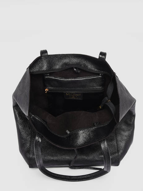 A4 Size  Shoulder Bag Nine Leather Milano Black nine NI20071 other view 3