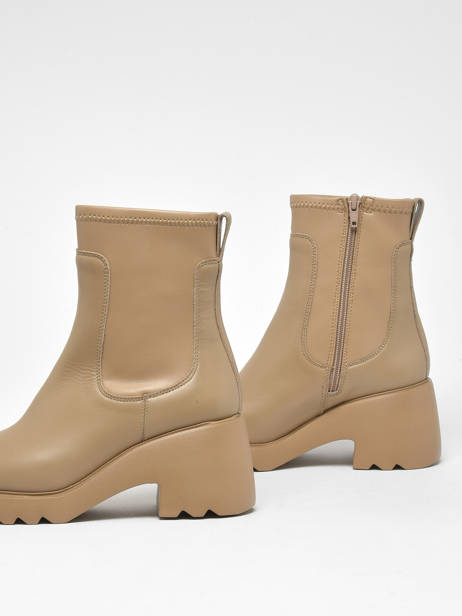 Link Boots In Leather Unisa Beige women LINK other view 1