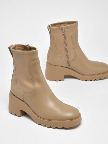 Link Boots In Leather Unisa Beige women LINK other view 4