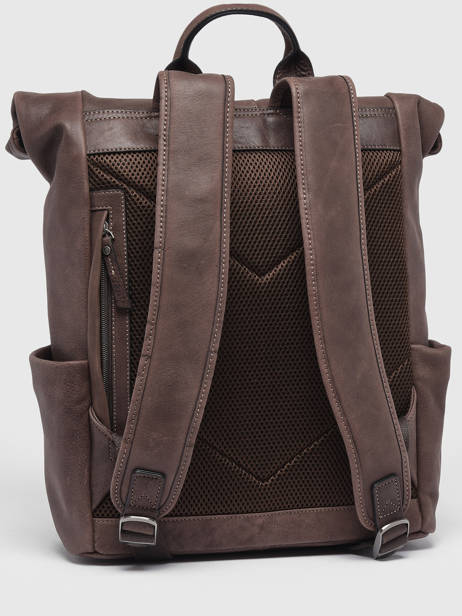 Leather Spider Backpack 2 Compartments Etrier Brown spider ESPI8102 other view 4