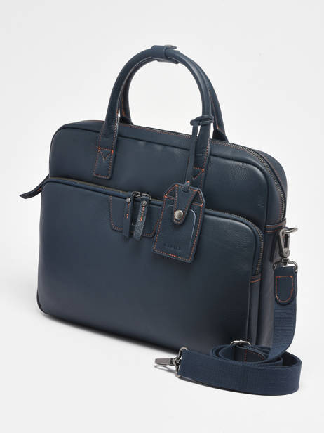 Business Bag Foulonné Leather Etrier Blue foulonne EFOU8151 other view 3
