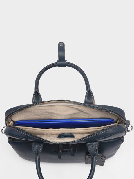 Business Bag Foulonné Leather Etrier Blue foulonne EFOU8151 other view 4