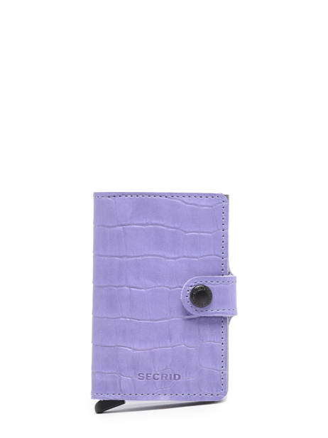 Leather Card Holder Croco Secrid Violet cleo MCI