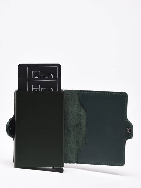 Leather Twin Original Card Holder 2 Compartments Secrid Green original TO other view 1