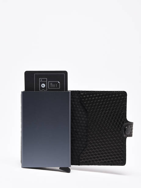 Card Holder Leather Secrid Black cubic MCU other view 1