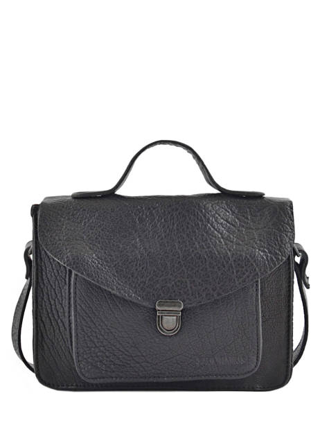 Sac  Mademoiselle George Cuir Paul marius Noir vintage GEORGE