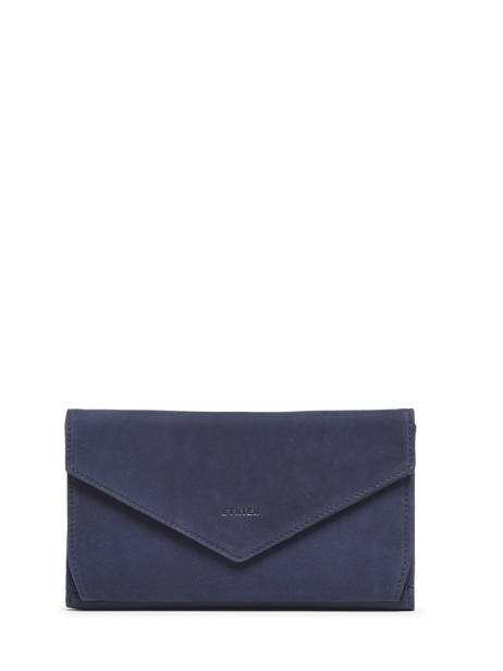 Continental Wallet Leather Etrier Blue etincelle nubuck EETN904